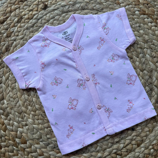 Knitted Baby Jabla with Sleeve - Pink