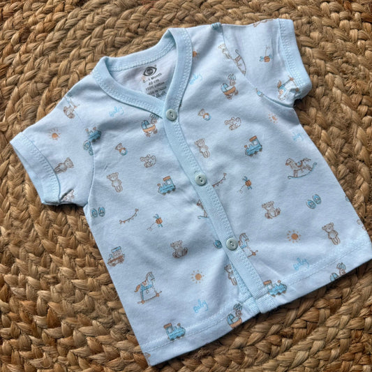 Knitted Baby Jabla with Sleeve - Lite Blue