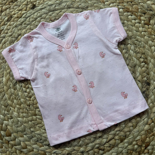 Knitted Baby Jabla with Sleeve - Pink duck
