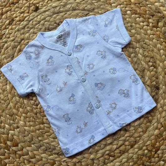 Knitted Baby Jabla with Sleeve - Blue teddy