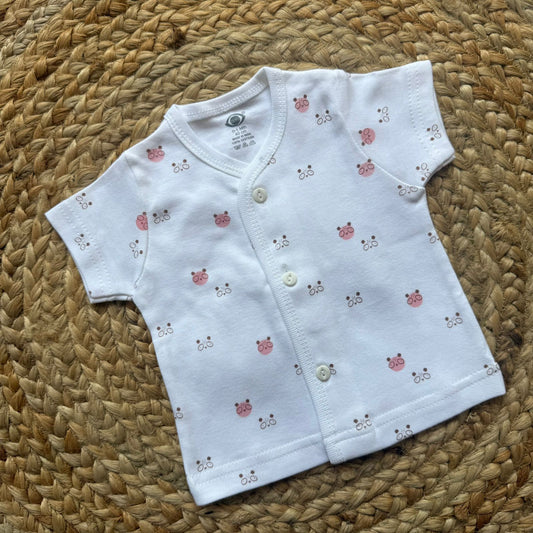 Knitted Baby Jabla with Sleeve - White $ Red