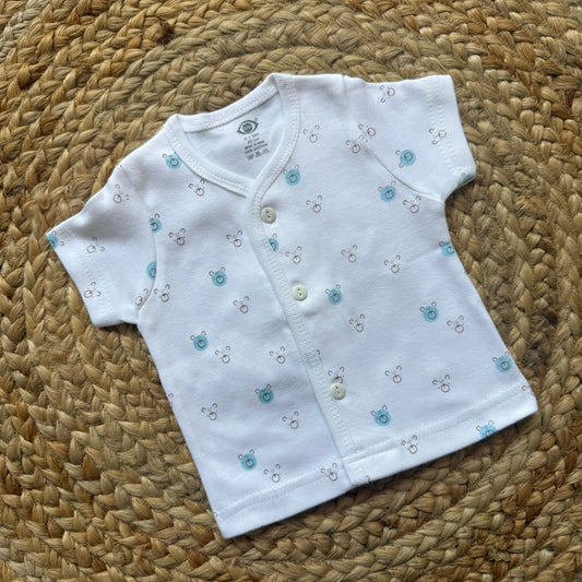 Knitted Baby Jabla with Sleeve - White