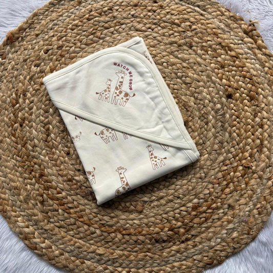 Hooded Towel - Giraffe Cream