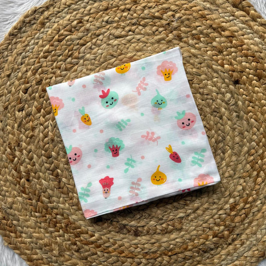 Muslin Swaddle/ Towel - Vegetables