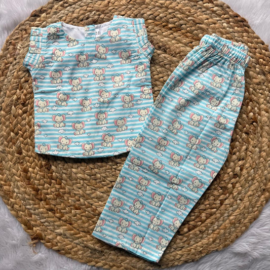 Girls Set - Blue Elephant