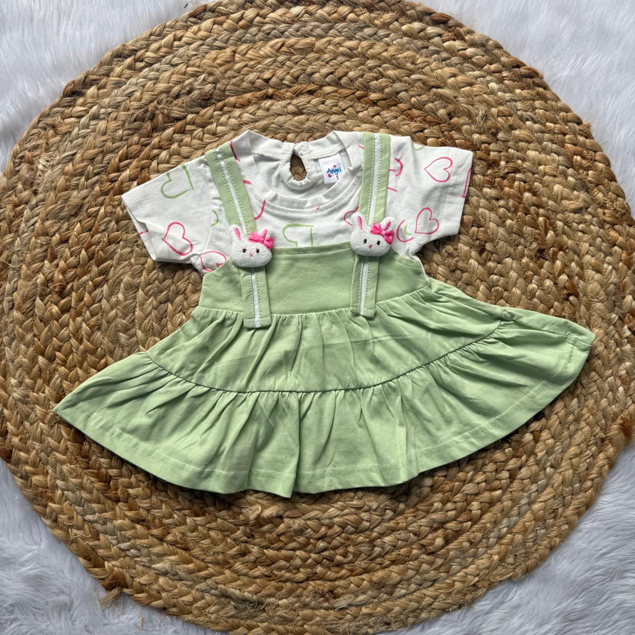 Green Hearts - Premium Baby  Frocks