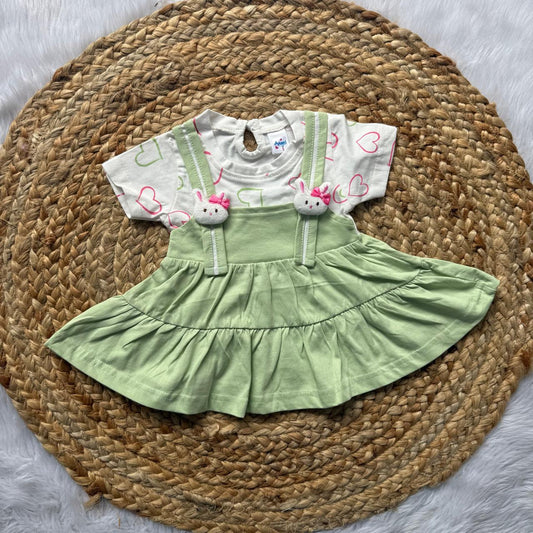 Green Hearts - Premium Baby  Frocks