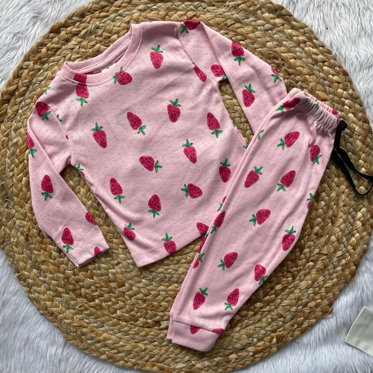 Kids Pant Co-Ord Winter  Sets -Strawberry [Full sleeve]