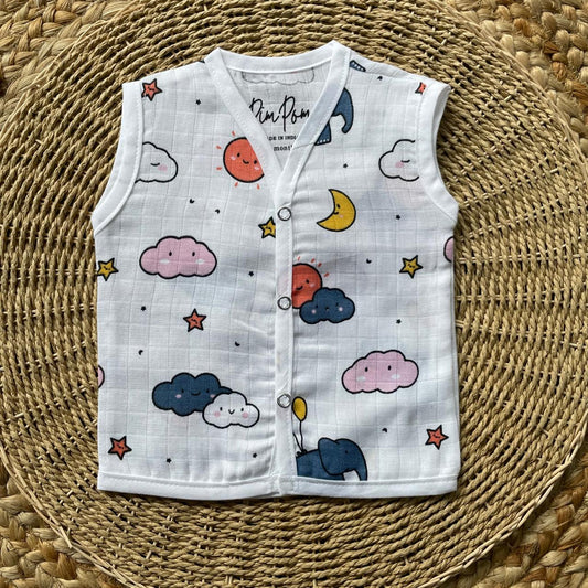 Muslin Baby Jabla - Clouds & Elephant