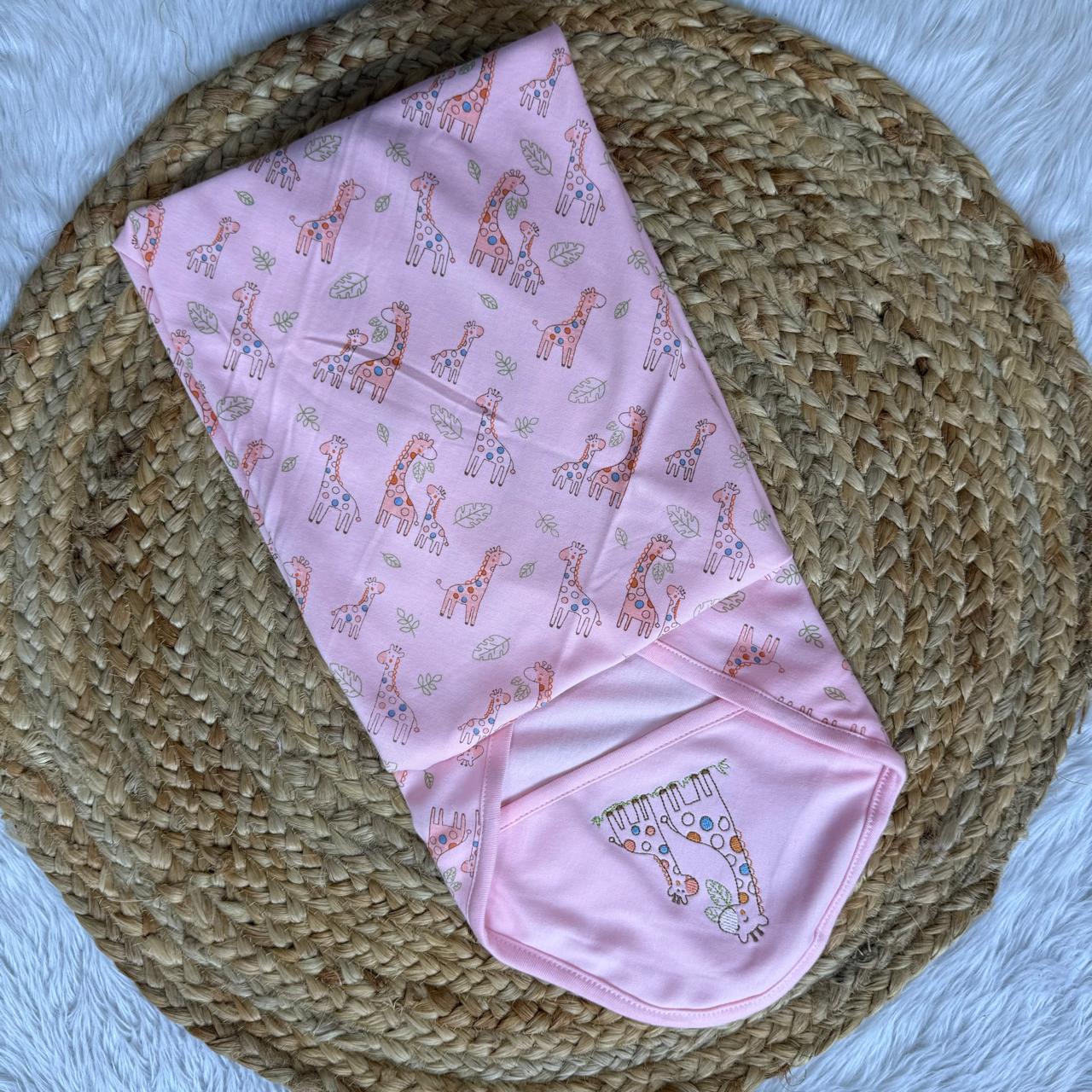 Hooded Towel - Giraffe Peach