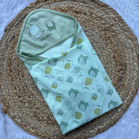 Hooded Towel - Elephant Green