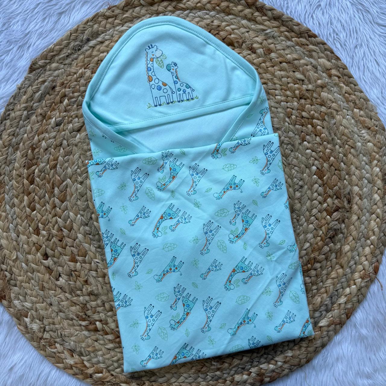 Hooded Towel - Giraffe Green