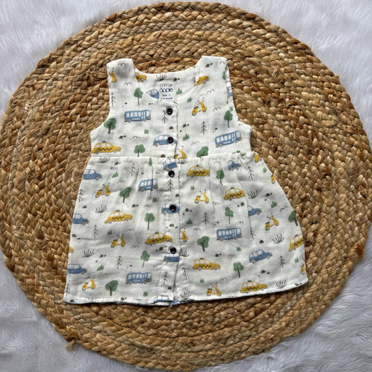 Front Open Frock - Bus & cars