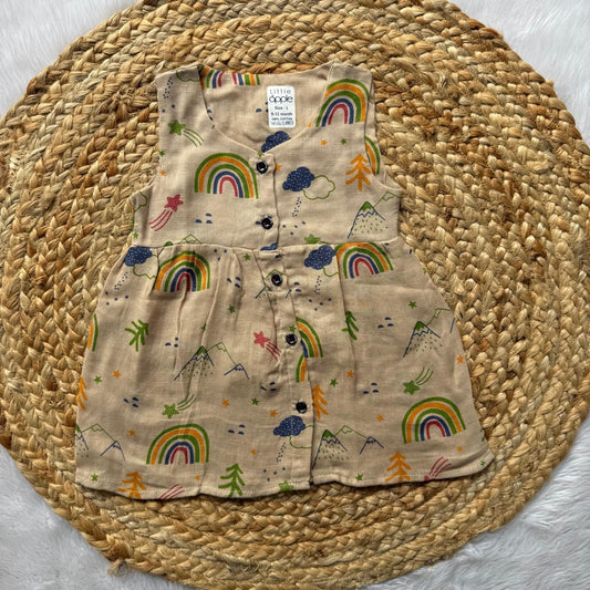 Front Open Frock - rainbow