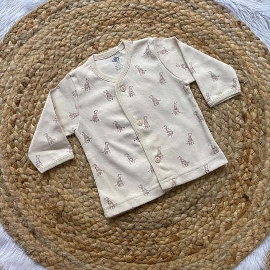 Knitted Baby Jabla with Full Sleeve - Giraffee