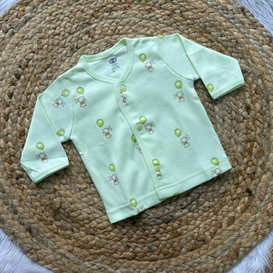 Knitted Baby Jabla with Full Sleeve - Green