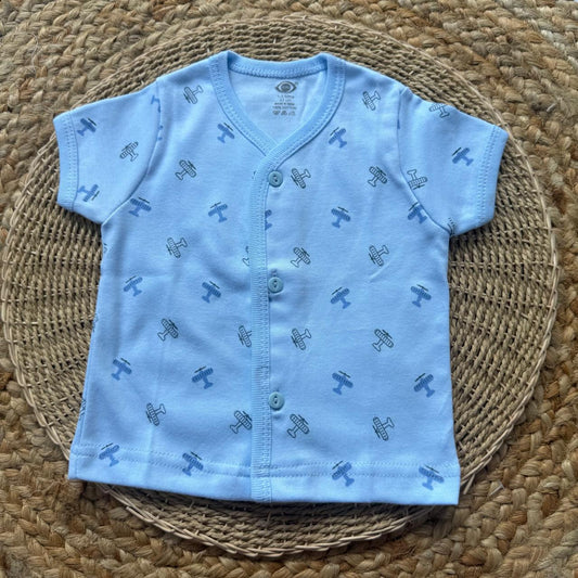 Knitted Baby Jabla with Sleeve - Blue