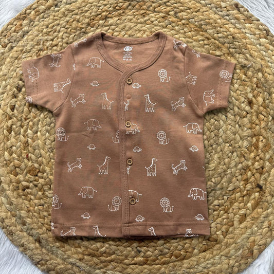 Knitted Baby Jabla with Sleeve - Brown