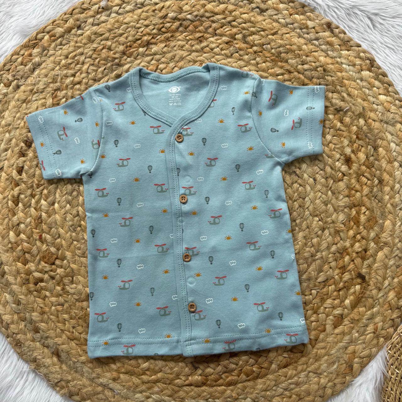 Knitted Baby Jabla with Sleeve - Blue parachute