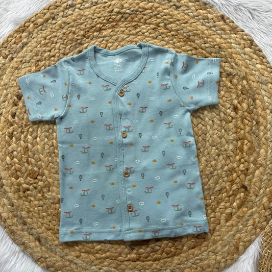 Knitted Baby Jabla with Sleeve - Blue parachute