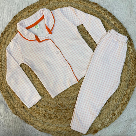 Baby Collar Night Suits - Checks