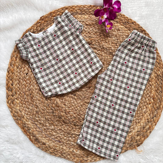 Girls Set - Green Checks