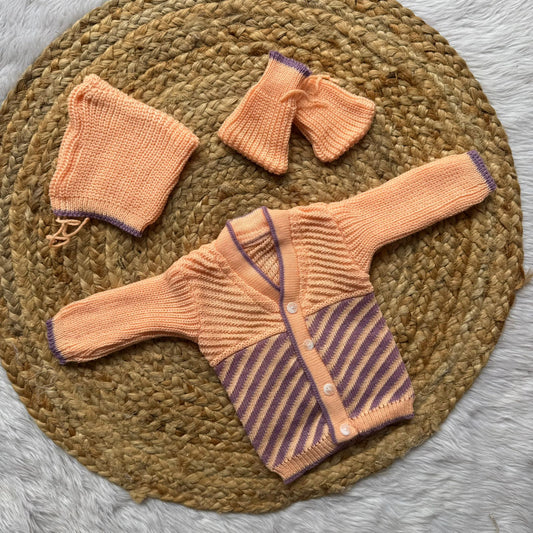 Baby sweater - Orange & Purple