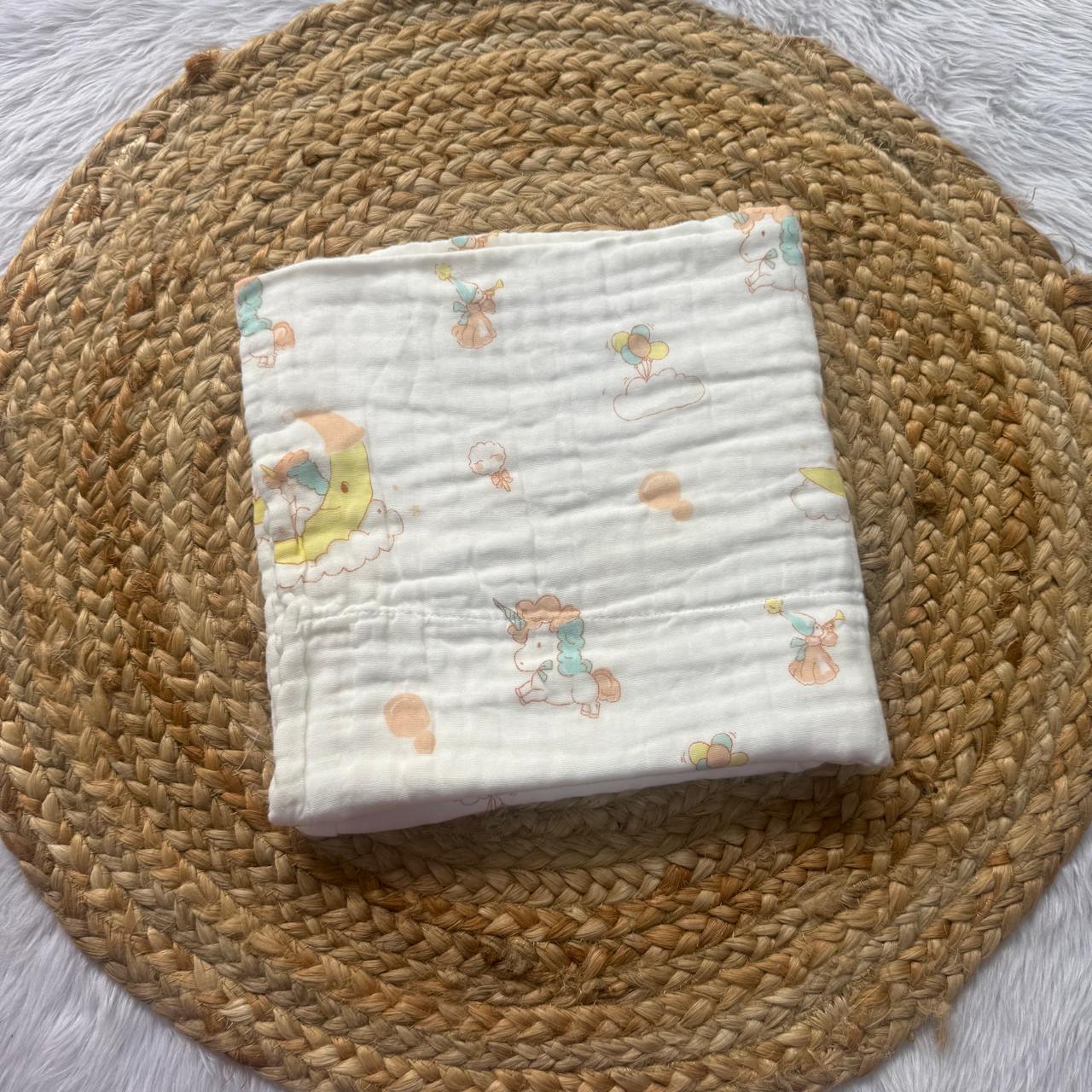 Muslin 6 Layer Bath Towels - Unicorn