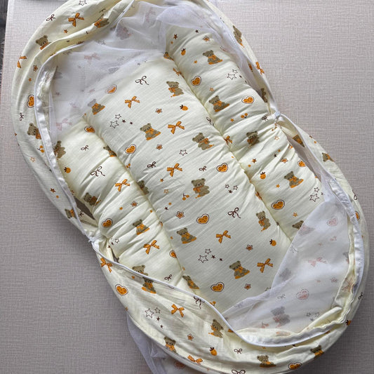 Baby Carry  Net Bed - Cream Teddy