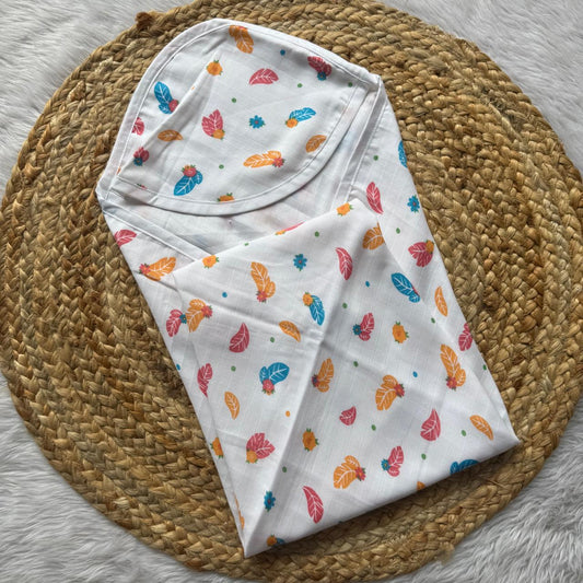 Muslin Hooded Towel - Leaves