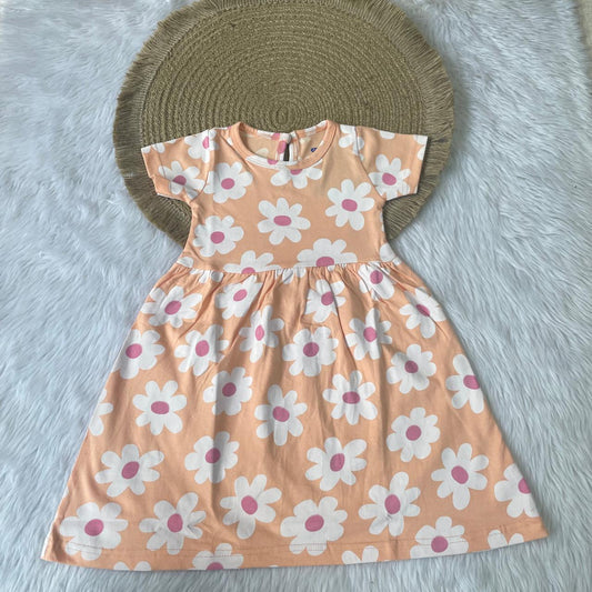 Girl Frocks - Orange Flowers