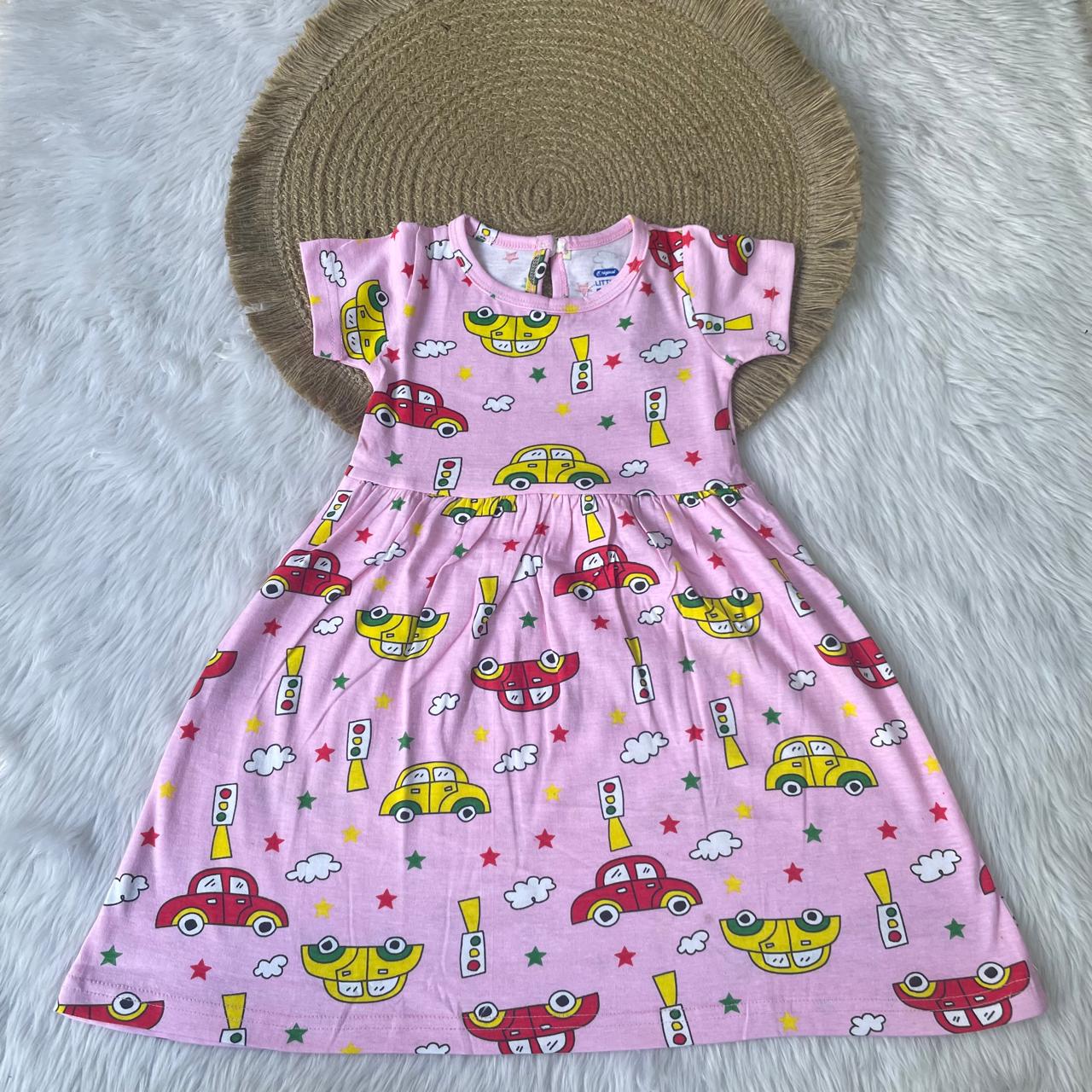 Girl Frocks - Pink Cars