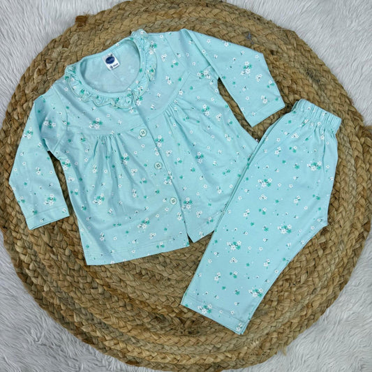 Girls Set - Blue  Flowers