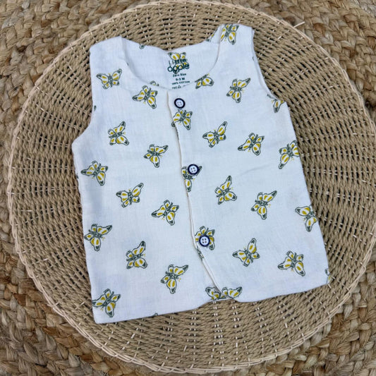 Double Layer Muslin Baby Jabla - Cream Butterfly