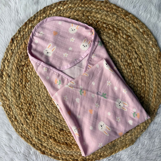 Muslin Hooded Towel -  Purple Bunny