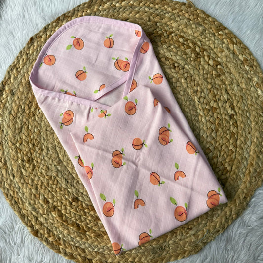 Muslin Hooded Towel - Pink Cherry