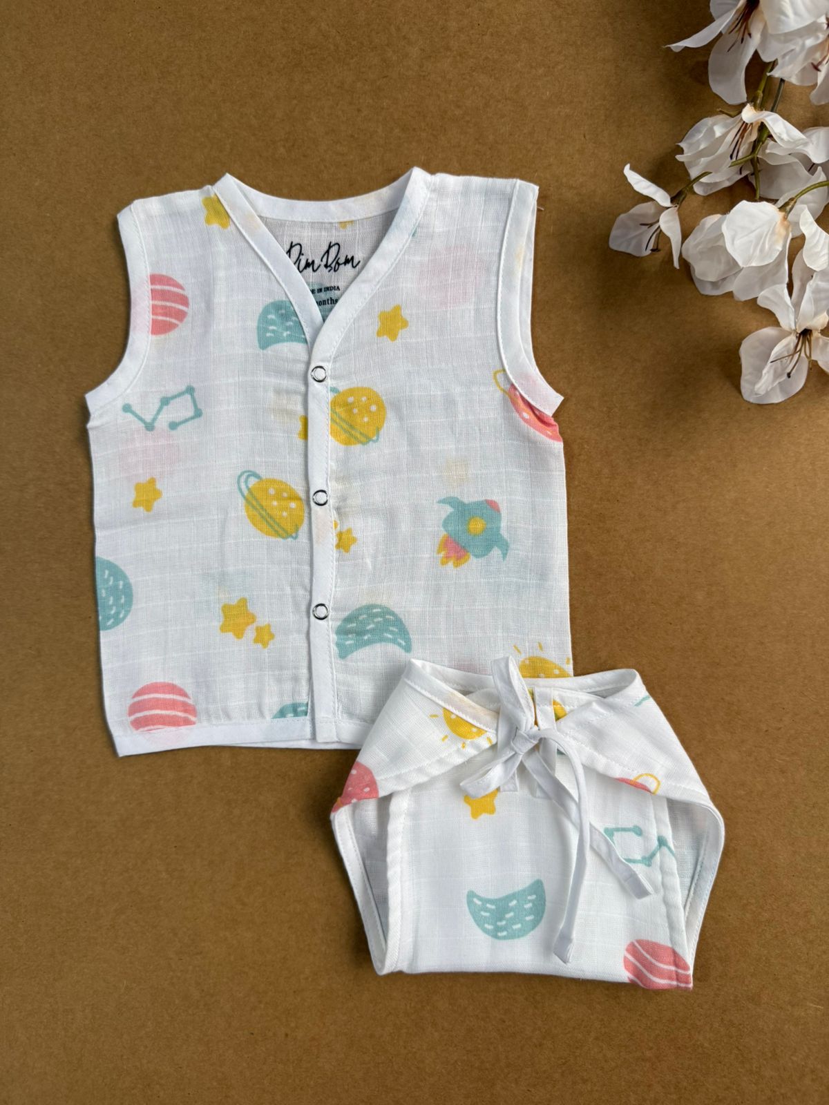Muslin Baby Jabla & Nappy Matching Sets (10 pcs) - Combo