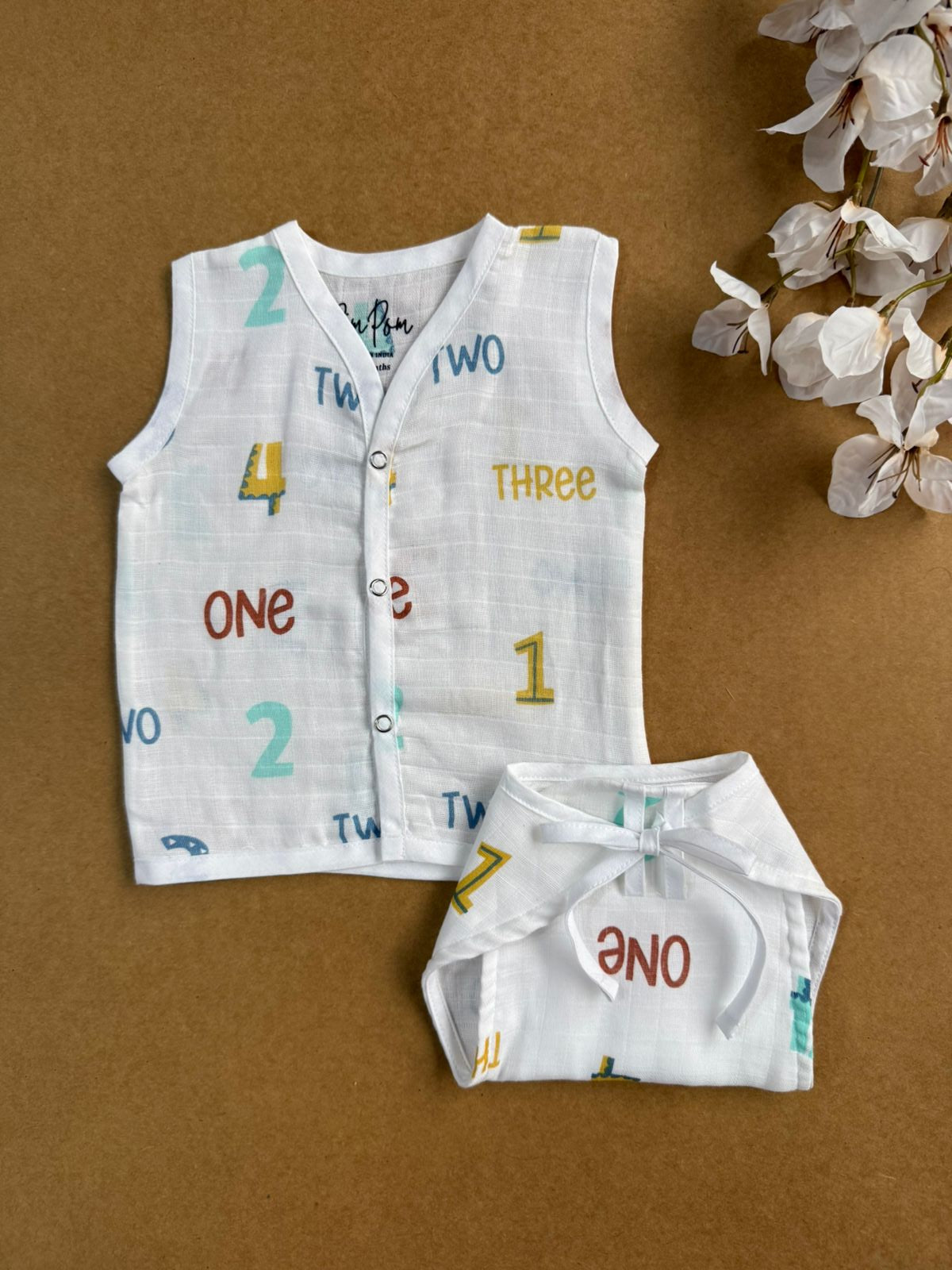 Muslin Baby Jabla & Nappy Matching Sets (10 pcs) - Combo