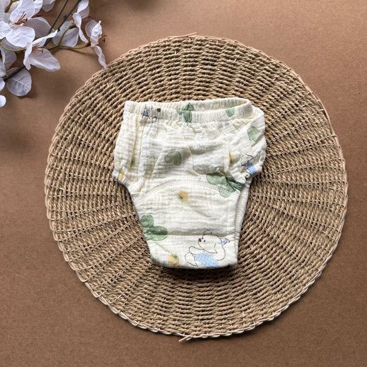 Muslin Underpads - Green hearts