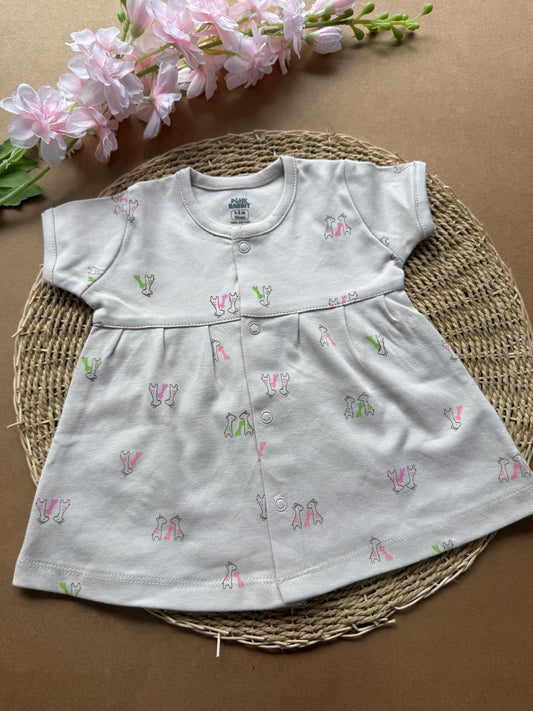 Premium Baby Knitted Frocks - Cream Giraffe