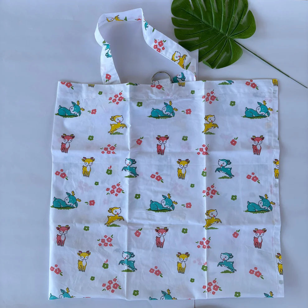Cotton Feeding Apron | Nursing Cover - Deers in Garden