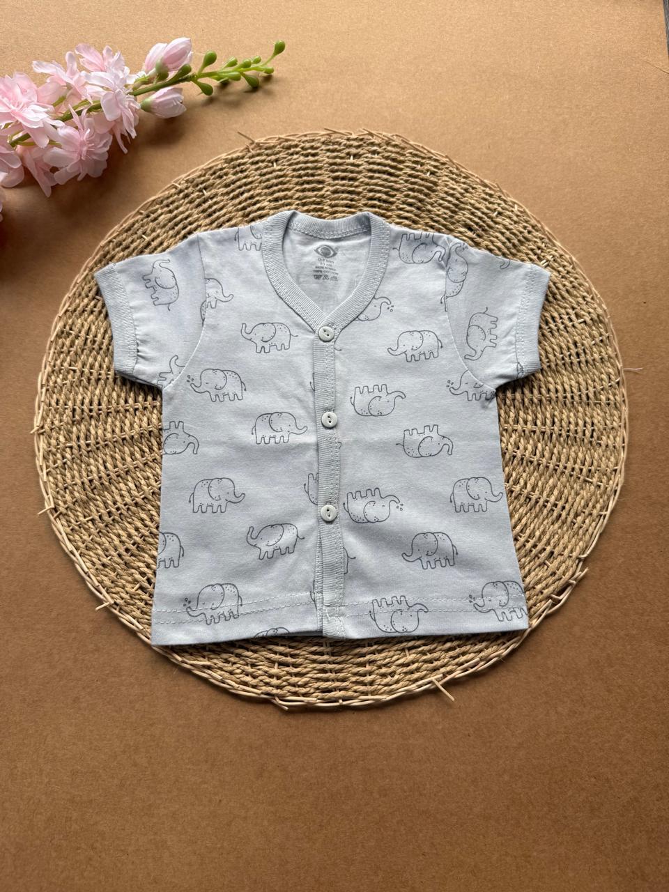 Knitted Baby Jabla with Sleeve - Grey Elephant