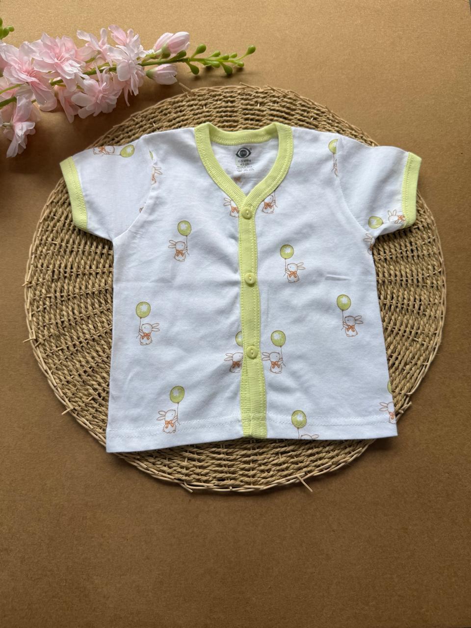Knitted Baby Jabla with Sleeve - White with Green