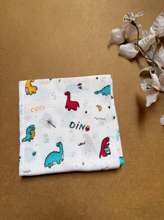 Muslin Small Baby Bath towel - Dino