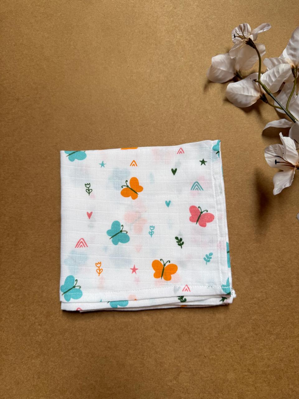 Muslin Small Baby Bath towel - Butterfly