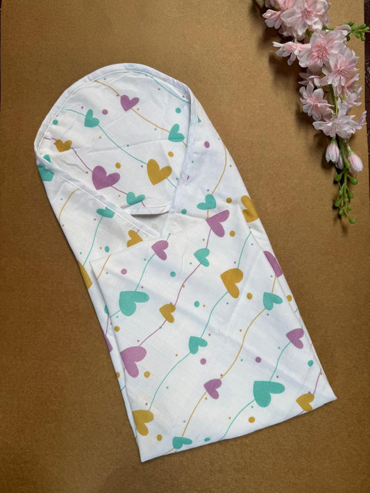 Muslin Hooded Towel - Hearts