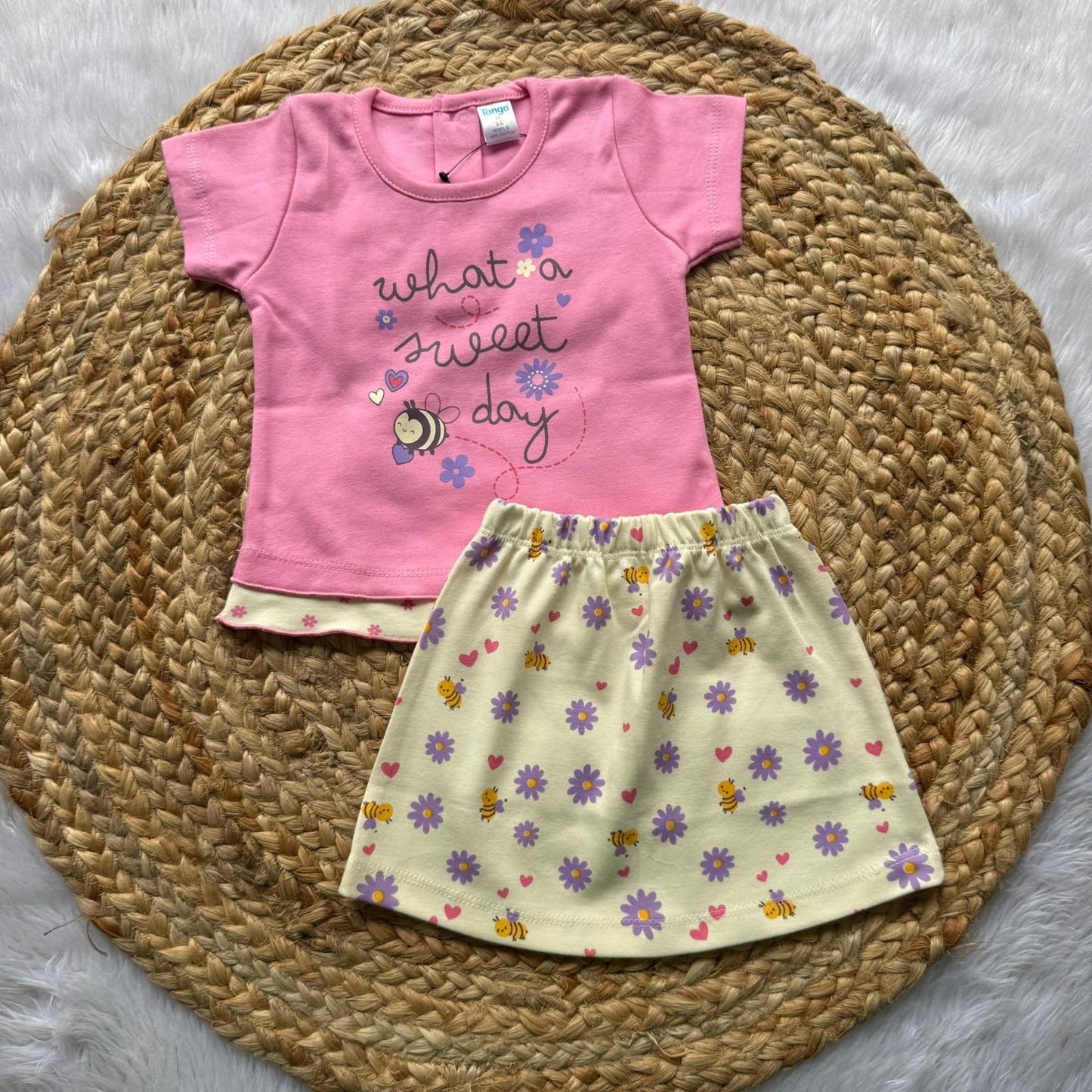 T-Shirt & Skirt  Girls Sets - Pink Honey