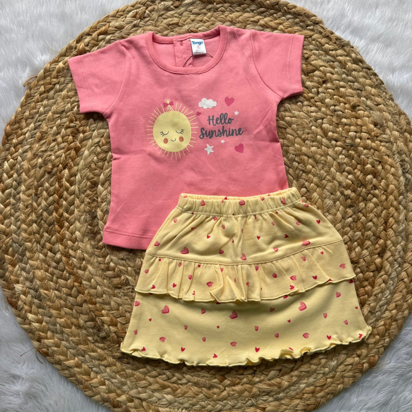 T-Shirt & Skirt  Girls Sets - Pink  Sunshine