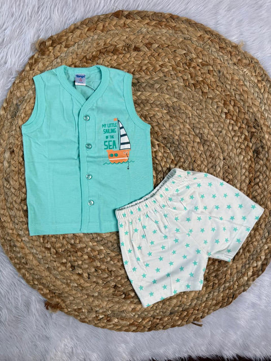 Baby Sets - Peacock Green Stars