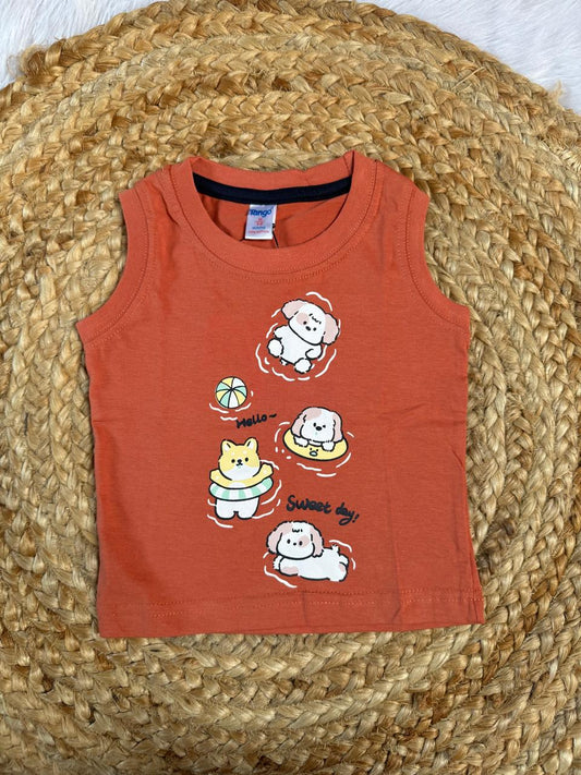 Baby Vest – Brick red